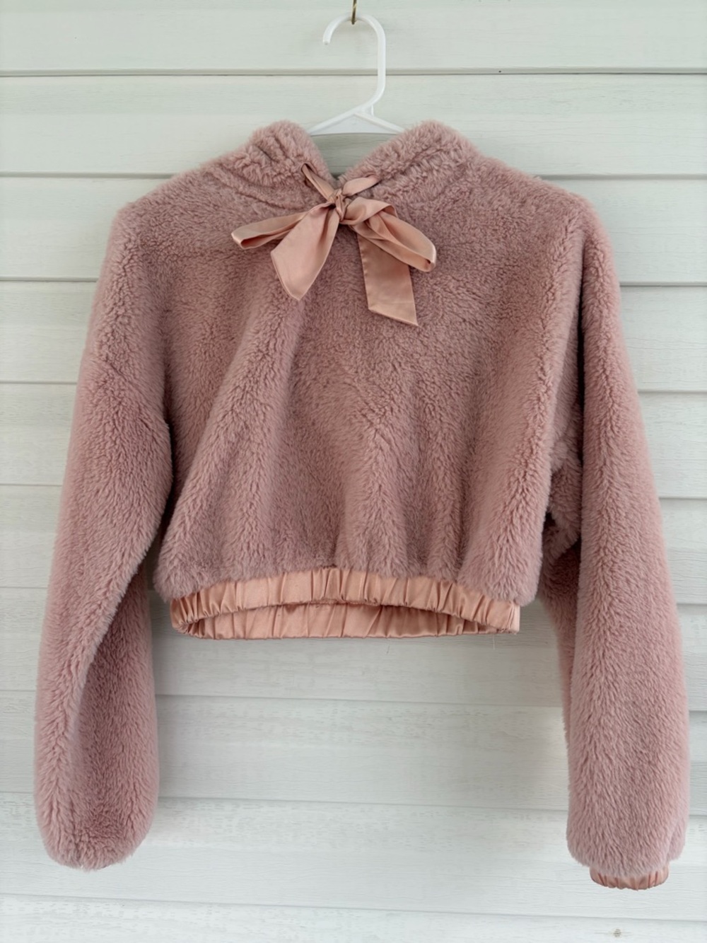 Charlotte Russe Blush Pink Fuzzy Pullover